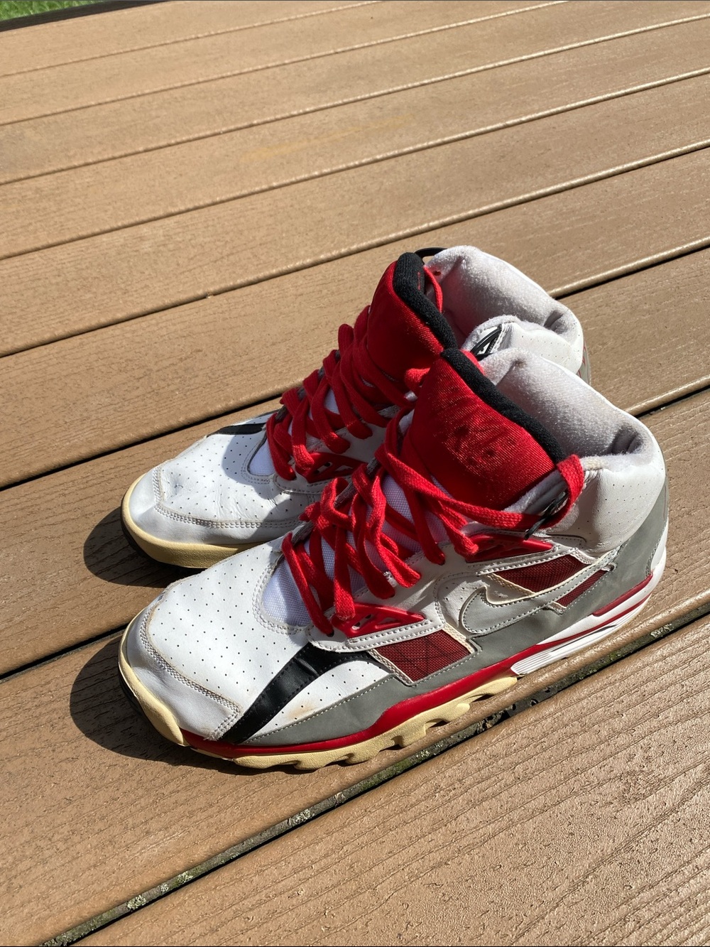Nike Kids White, Red & Black High-Top Sneakers
